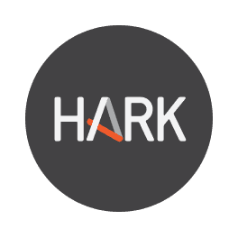 HARK logo on a black background
