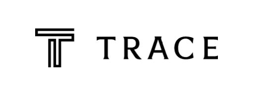T TRACE logo of white text on a black background